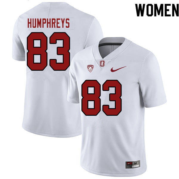 Women #83 John Humphreys Stanford Cardinal College Football Jerseys Sale-White